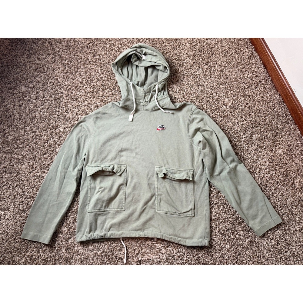 Nike Sportswear Heritage Essentials Hoodie Pullover Green Mens Medium DA0037-320